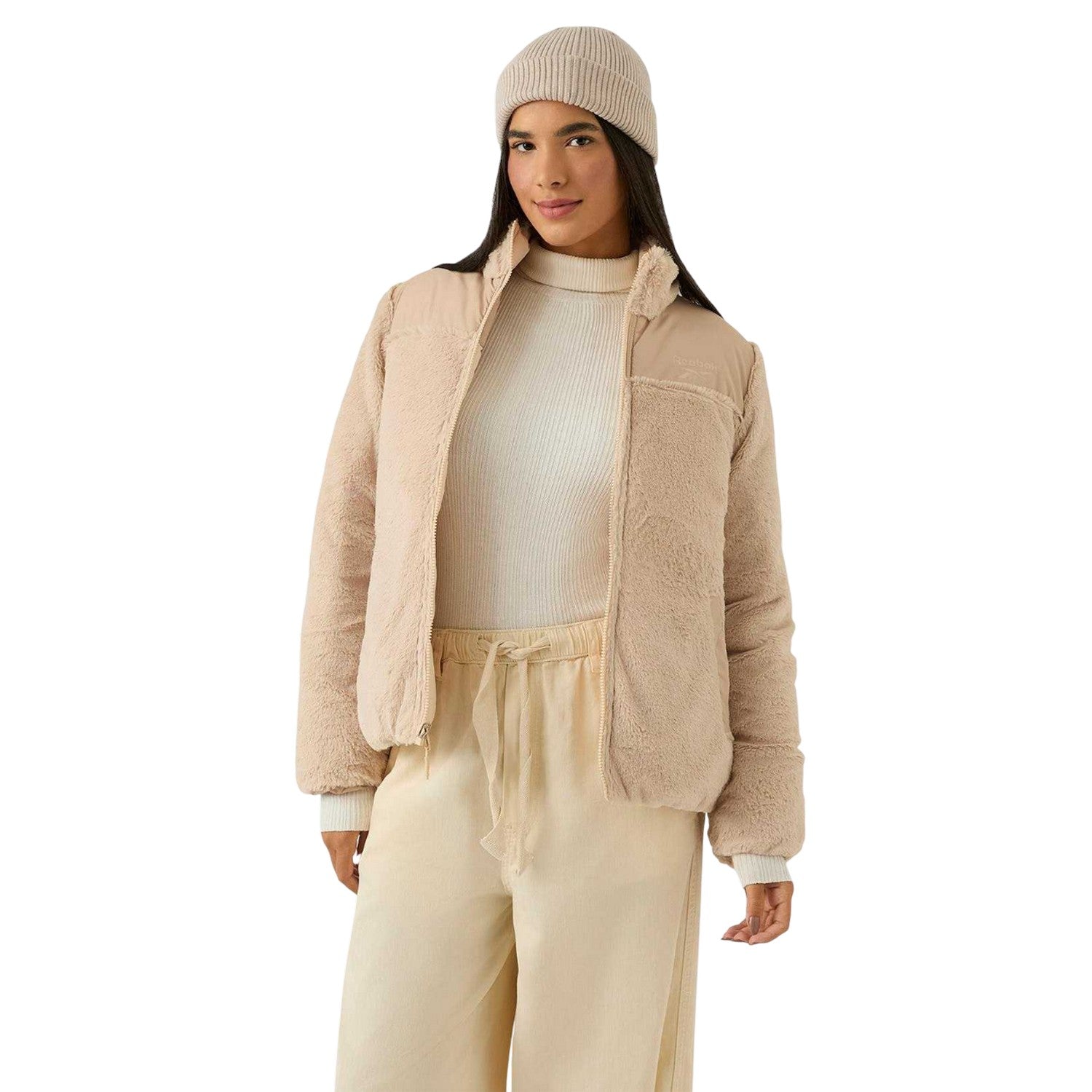 Oatmeal - Front - Reebok Womens-Ladies Reversible Puffer Jacket