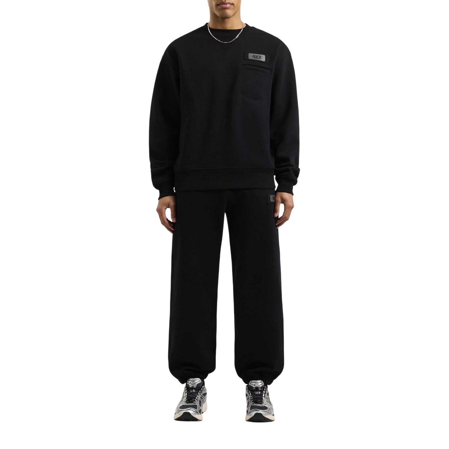 Black - Lifestyle - AVX Mens Tex Back Print Sweatshirt