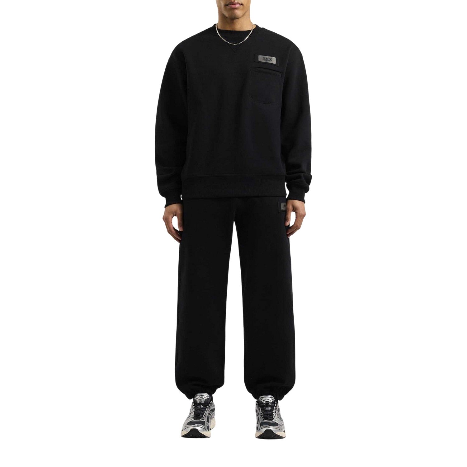 Black - Lifestyle - AVX Mens Tex Back Print Sweatshirt