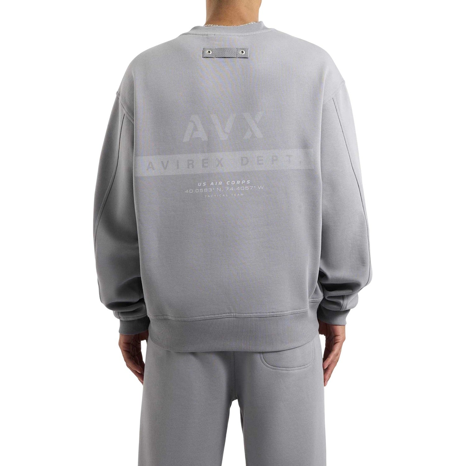 Shadow Grey - Back - AVX Mens Tex Back Print Sweatshirt