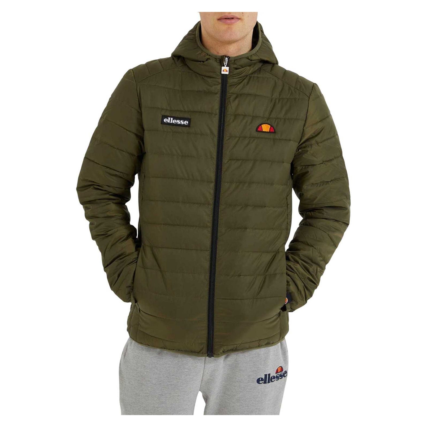 Khaki Green - Side - Ellesse Mens Lombardy Padded Jacket