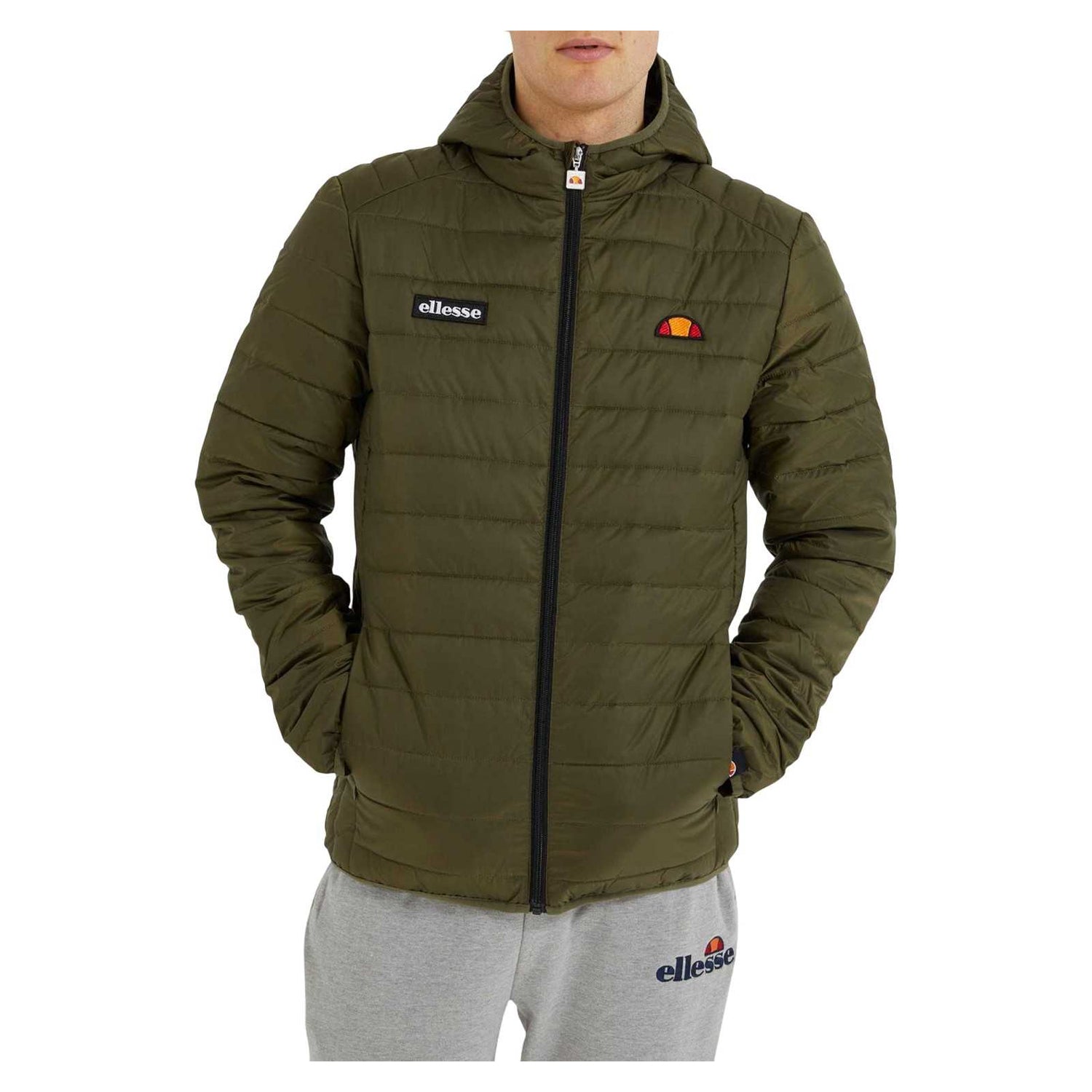 Khaki Green - Side - Ellesse Mens Lombardy Padded Jacket