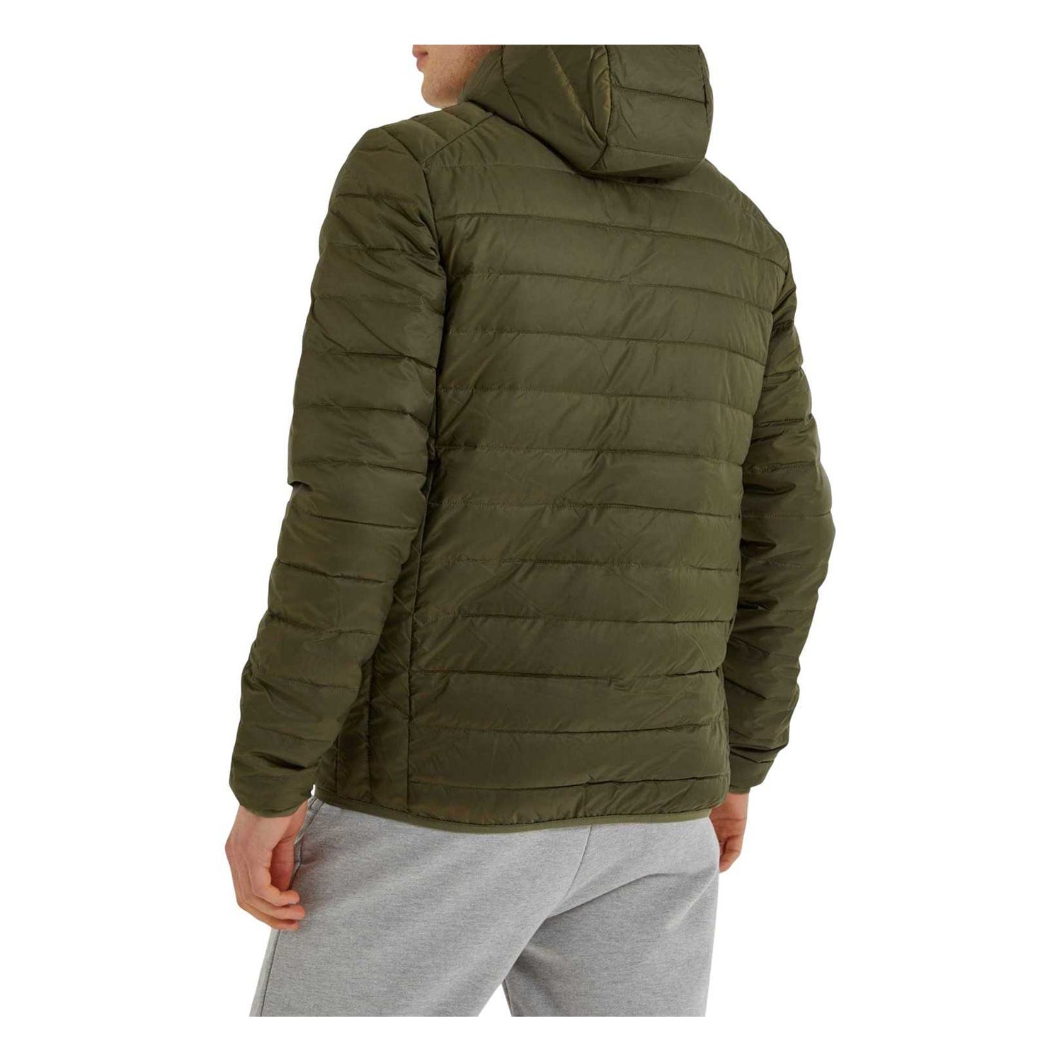 Khaki Green - Back - Ellesse Mens Lombardy Padded Jacket