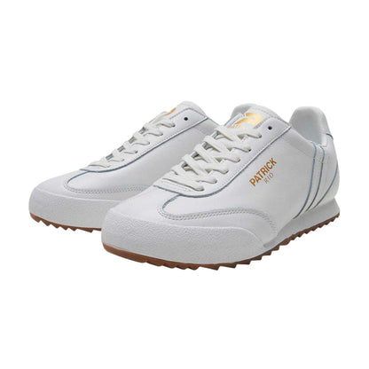 White - Front - Patrick Mens Rio Leather Running Trainers