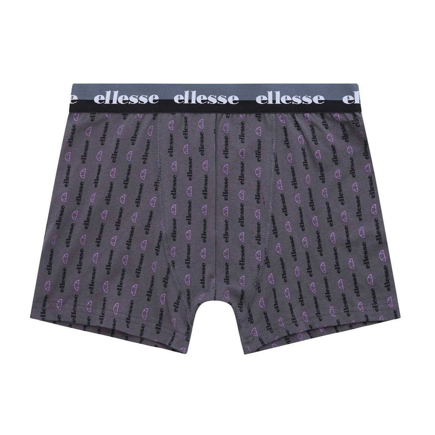 Grey-Black-Purple - Back - Ellesse Mens Muxel788 Boxer Shorts (Pack of 3)