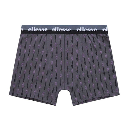 Grey-Black-Purple - Back - Ellesse Mens Muxel788 Boxer Shorts (Pack of 3)
