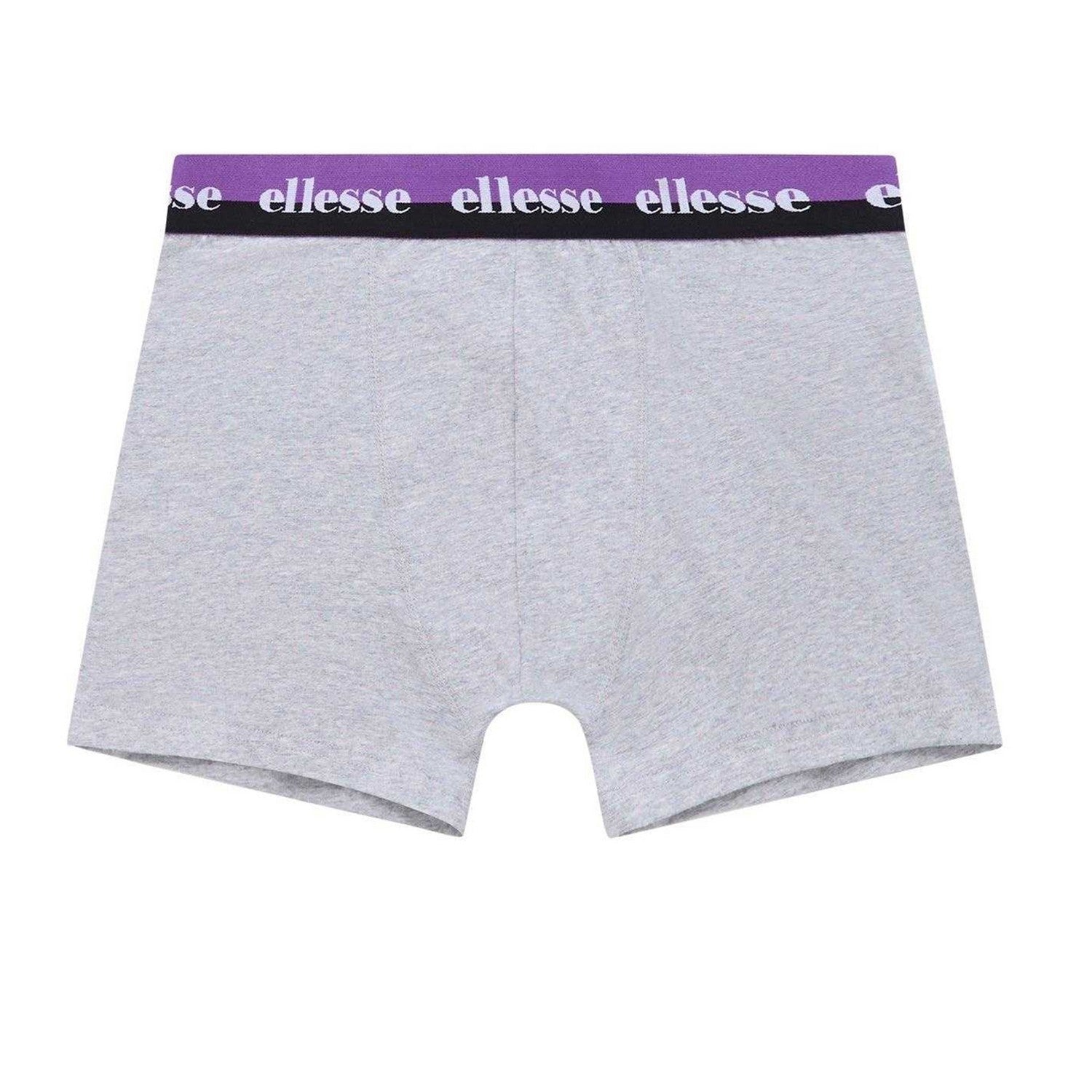 Grey-Black-Purple - Side - Ellesse Mens Muxel788 Boxer Shorts (Pack of 3)