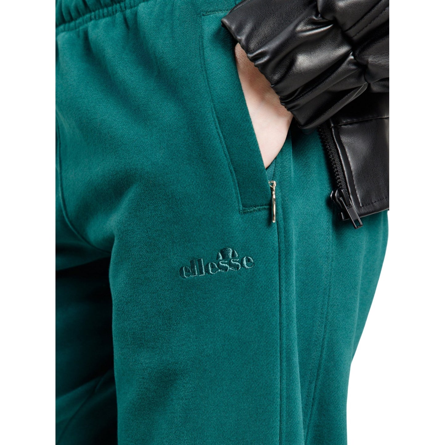 Dark Green - Side - Ellesse Womens-Ladies Lentella Jogging Bottoms