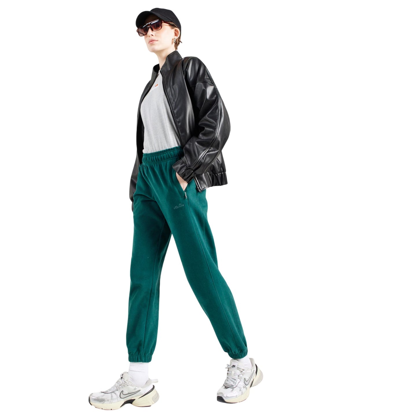 Dark Green - Pack Shot - Ellesse Womens-Ladies Lentella Jogging Bottoms