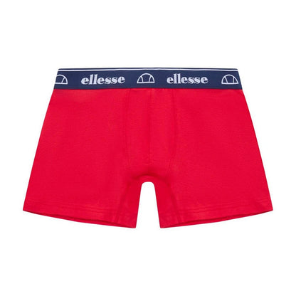 Red-Navy-Blue - Back - Ellesse Mens Low Rise Boxer Shorts (Pack of 3)