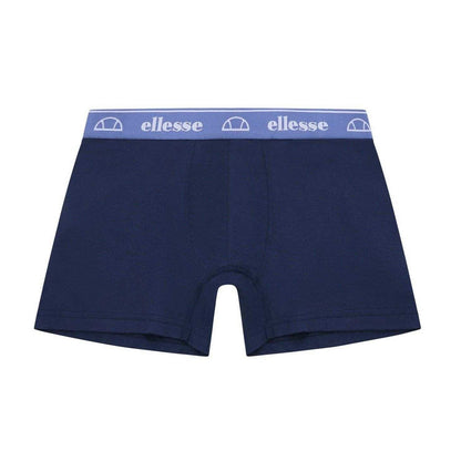 Red-Navy-Blue - Side - Ellesse Mens Low Rise Boxer Shorts (Pack of 3)
