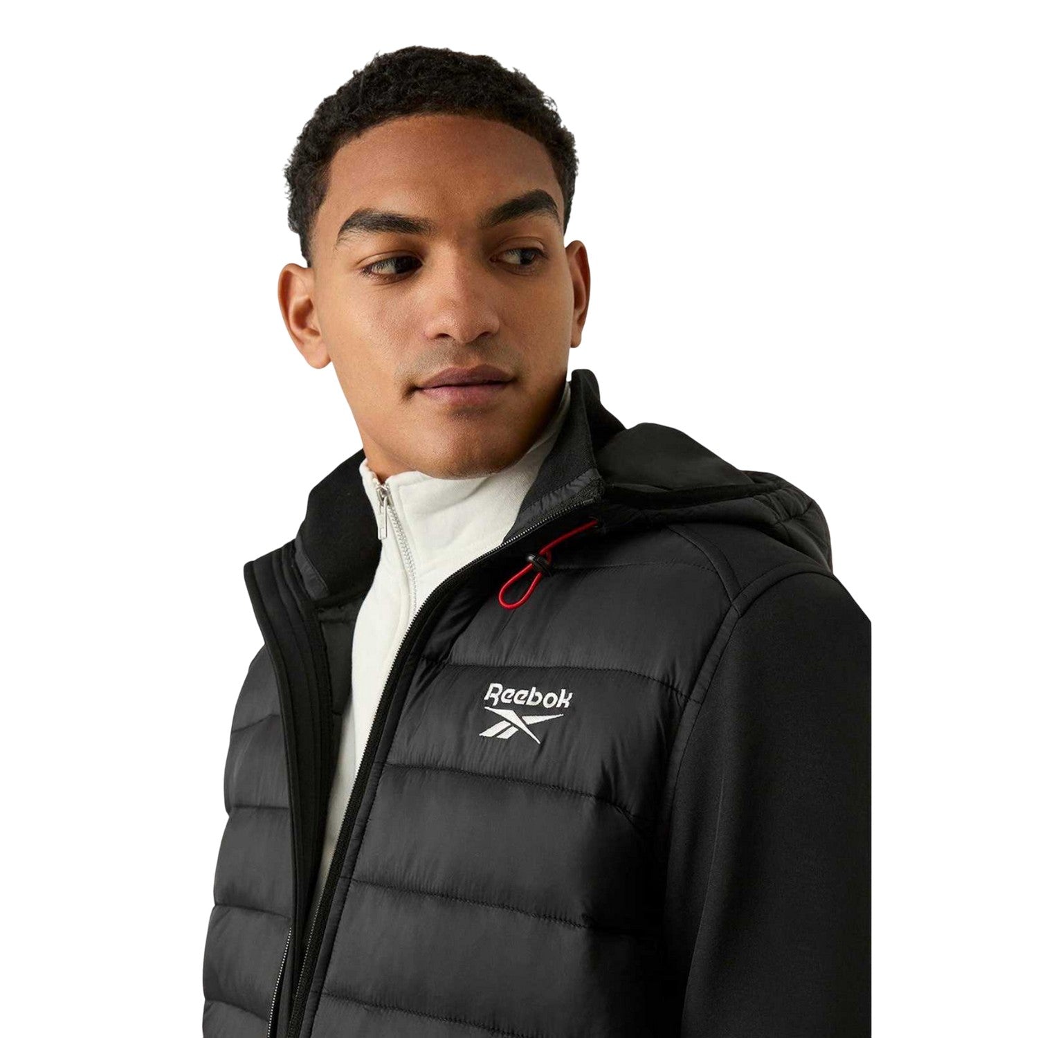 Black - Pack Shot - Reebok Mens Mixed Media Jacket