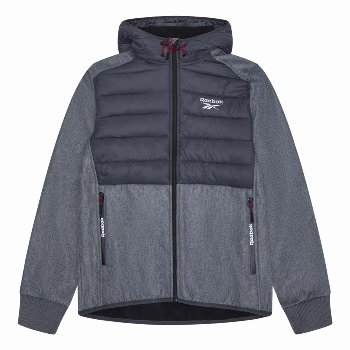 Ice Grey - Front - Reebok Mens Mixed Media Jacket