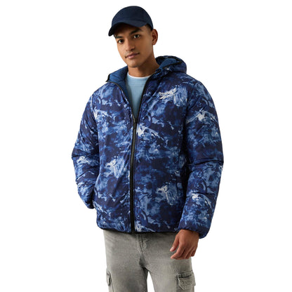 Blue - Lifestyle - Reebok Mens Colour Block Reversible Puffer Jacket