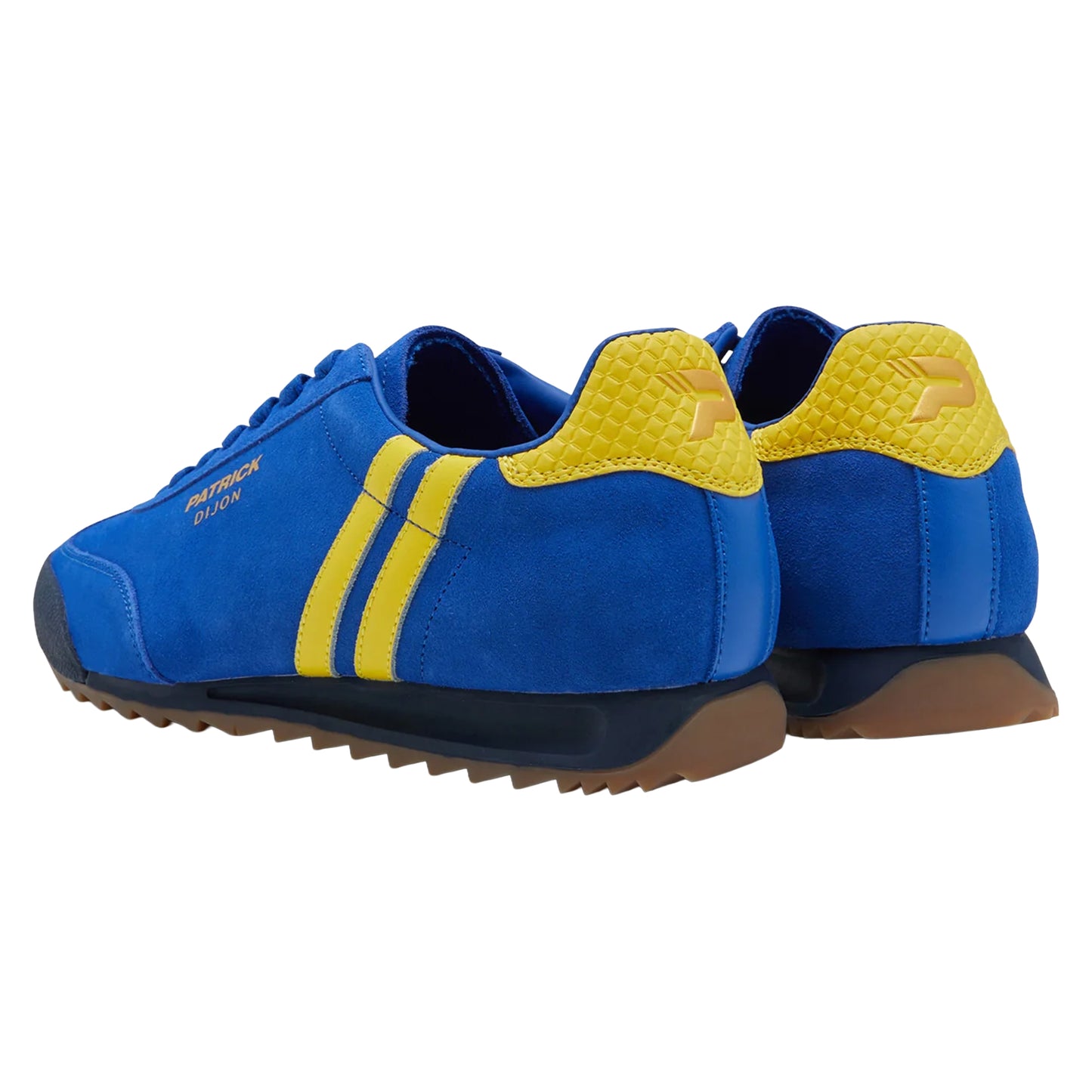 Royal Blue-Yellow-Navy - Back - Patrick Mens Dijon Leather Trainers