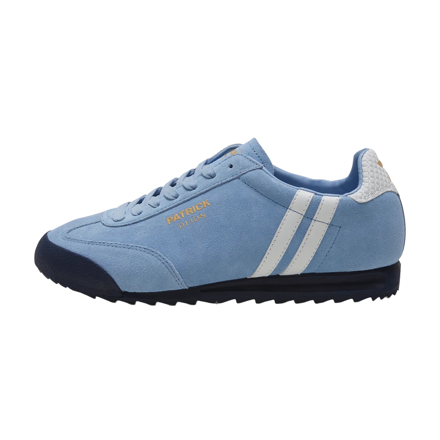 Sky Blue-White-Navy - Side - Patrick Mens Dijon Leather Trainers