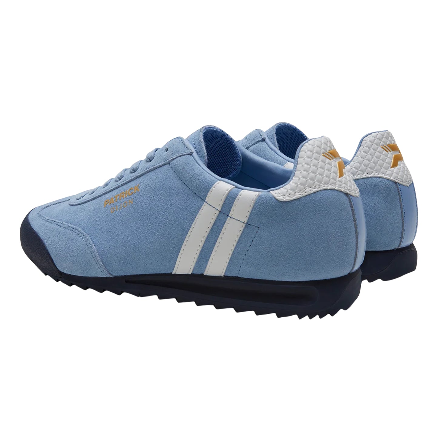 Sky Blue-White-Navy - Back - Patrick Mens Dijon Leather Trainers
