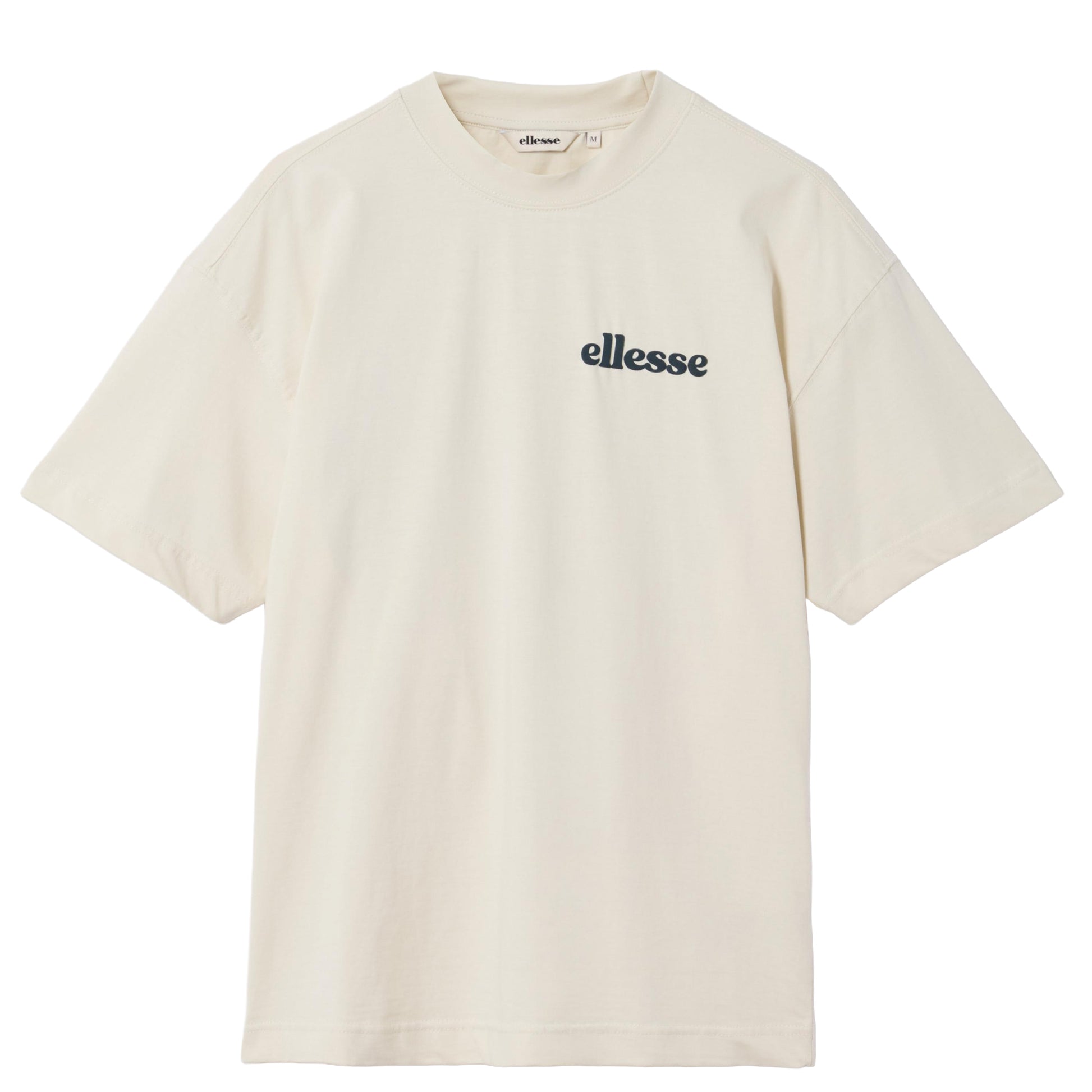 Off White - Front - Ellesse Mens Entriamo Back Print T-Shirt