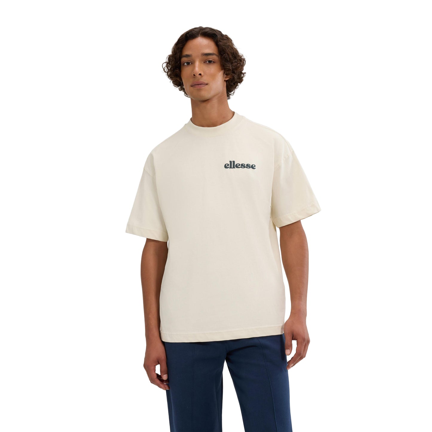 Off White - Side - Ellesse Mens Entriamo Back Print T-Shirt