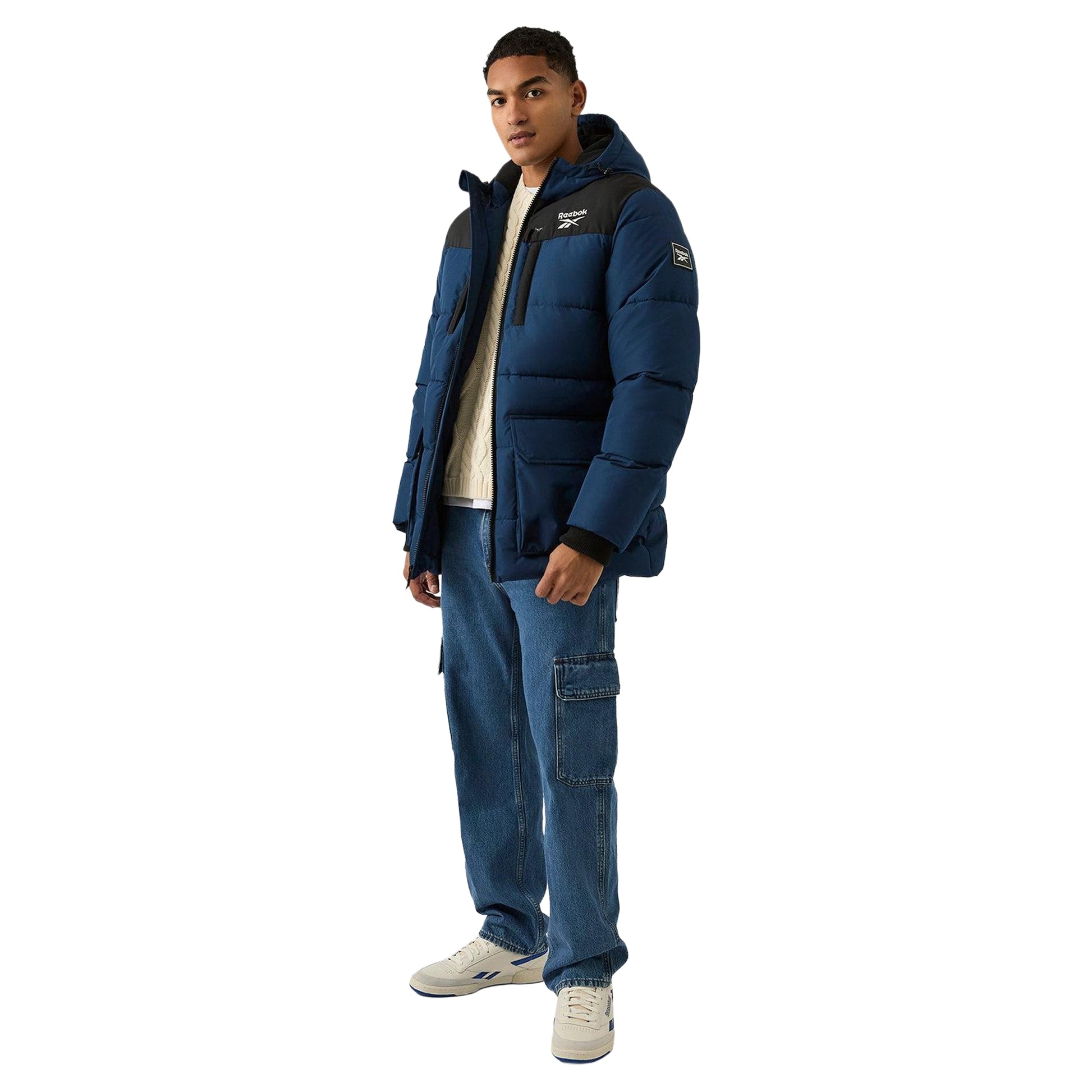 Blue - Lifestyle - Reebok Mens Plain Puffer Jacket