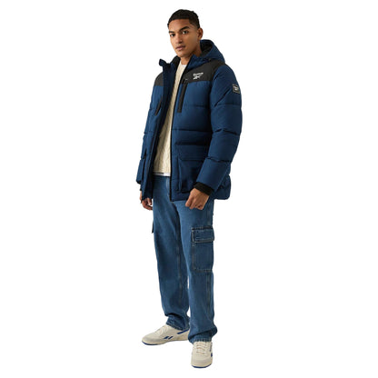 Blue - Lifestyle - Reebok Mens Plain Puffer Jacket