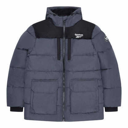 Charcoal - Front - Reebok Mens Plain Puffer Jacket