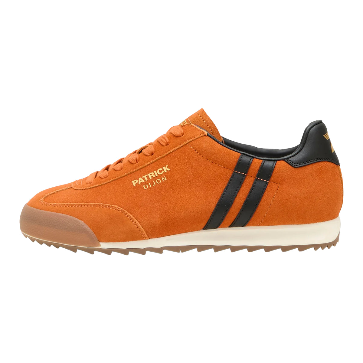 Orange-Black - Side - Patrick Mens Dijon Suede Running Trainers