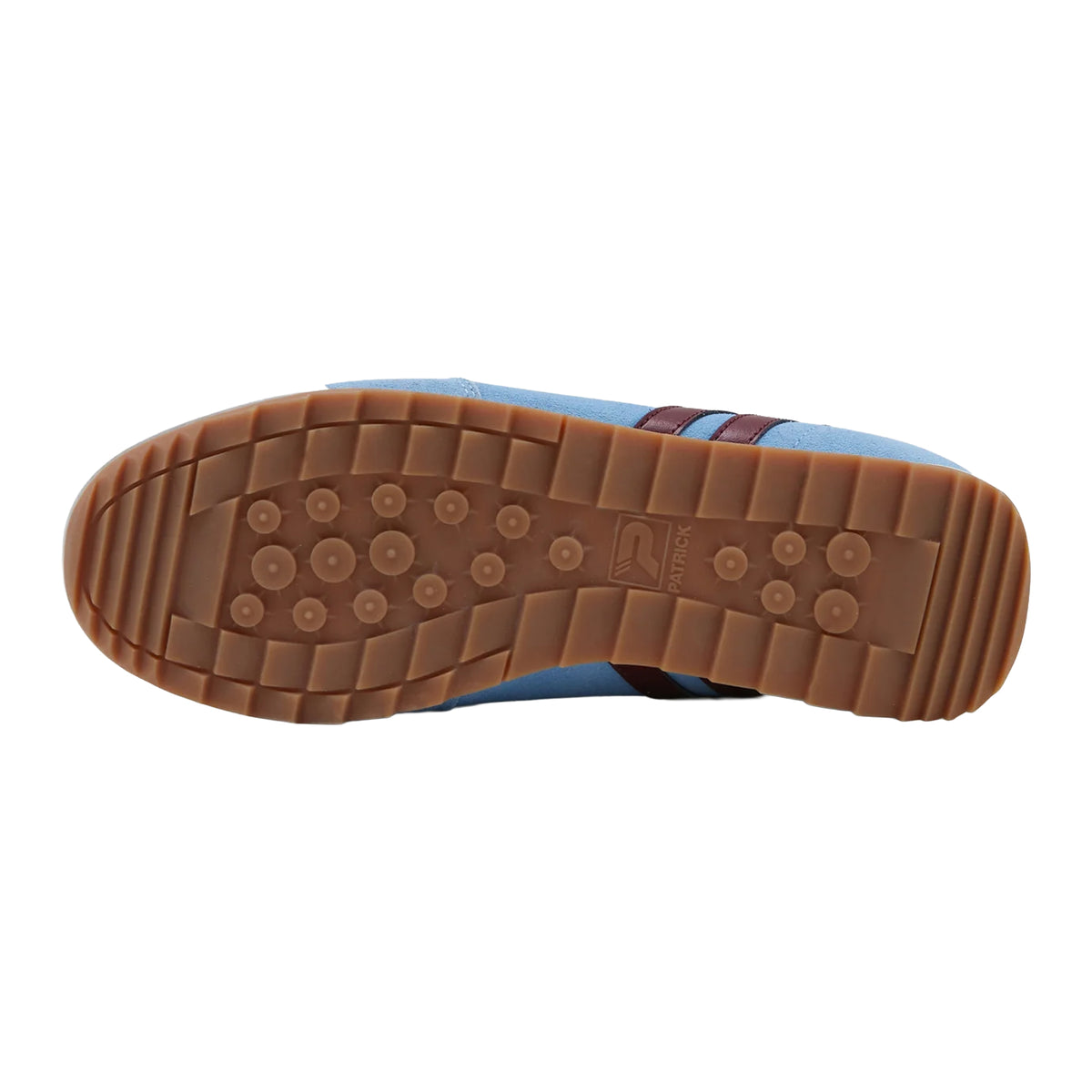 Sky Blue-Burgundy-White - Lifestyle - Patrick Mens Dijon Suede Running Trainers