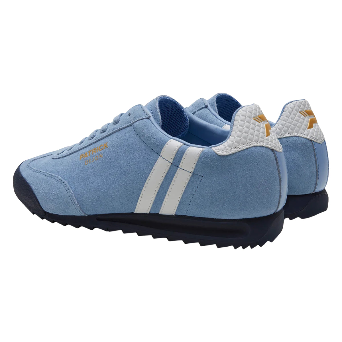 Sky Blue-White-Navy - Back - Patrick Mens Dijon Suede Running Trainers