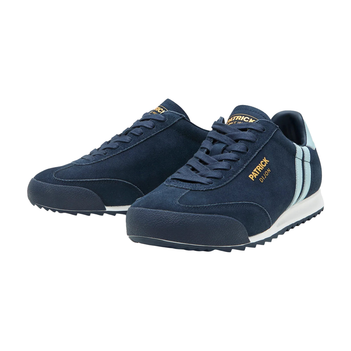 Navy-Sky Blue - Front - Patrick Mens Dijon Suede Running Trainers