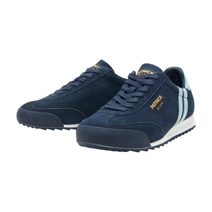 Navy-Sky Blue - Front - Patrick Mens Dijon Suede Running Trainers