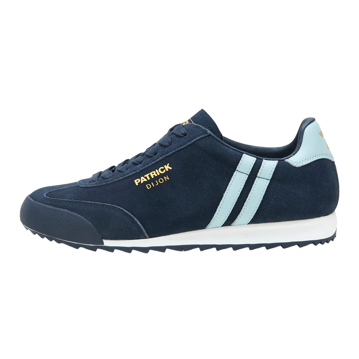 Navy-Sky Blue - Side - Patrick Mens Dijon Suede Running Trainers