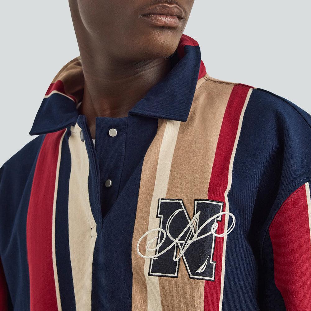 Dark Navy - Side - Nautica Mens Colson Collared Sweatshirt