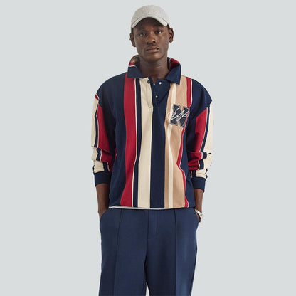Dark Navy - Front - Nautica Mens Colson Collared Sweatshirt