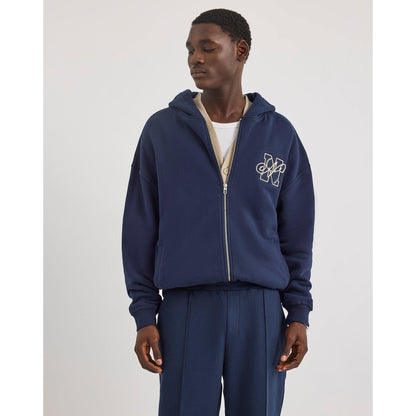 Dark Navy - Front - Nautica Mens Strat Full Zip Hoodie