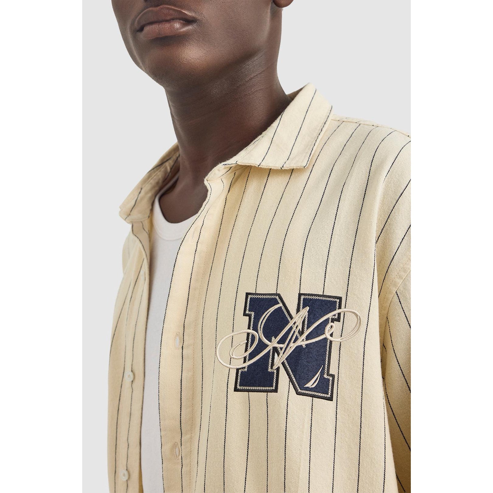 Ivory - Side - Nautica Mens Ruth Long-Sleeved Shirt
