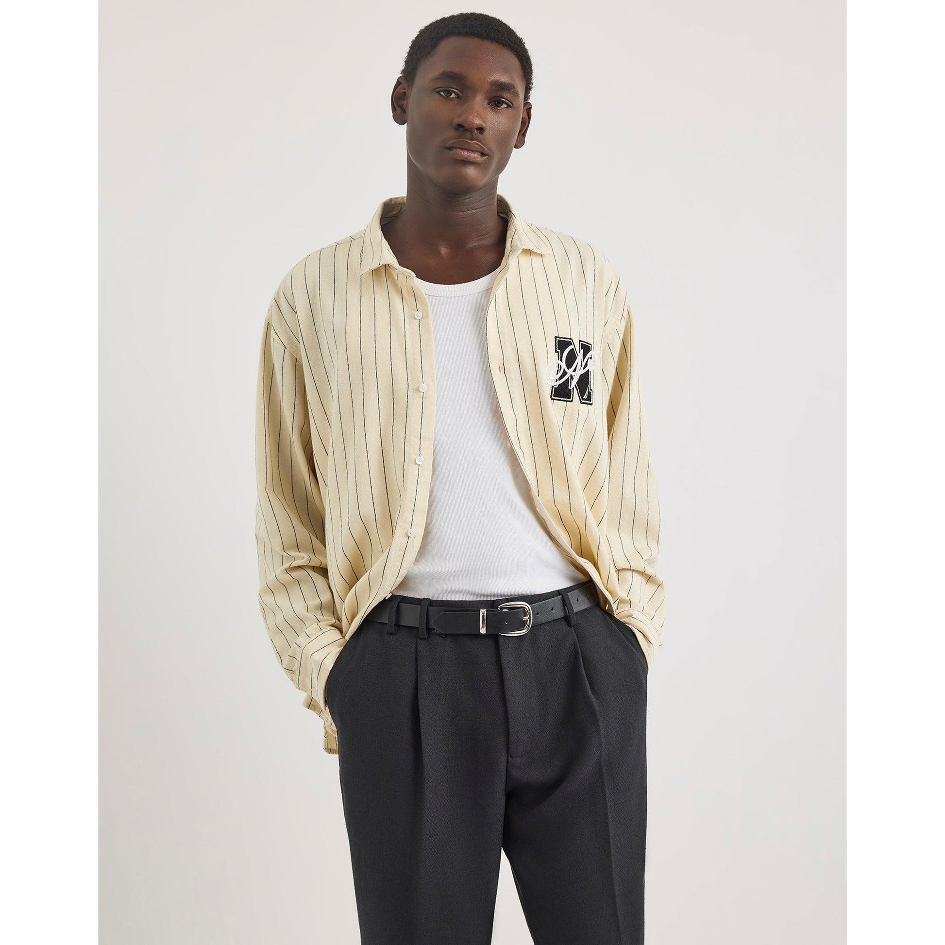 Ivory - Front - Nautica Mens Ruth Long-Sleeved Shirt
