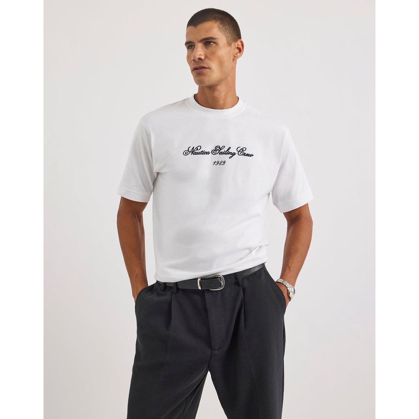 White - Front - Nautica Mens Knors T-Shirt