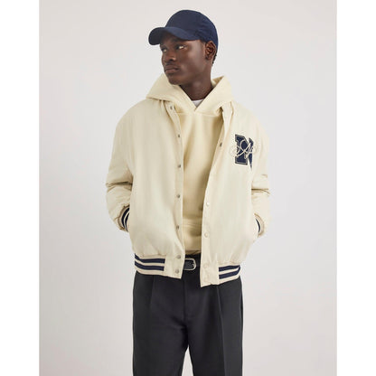Ivory - Front - Nautica Mens Dreman Letterman Jacket
