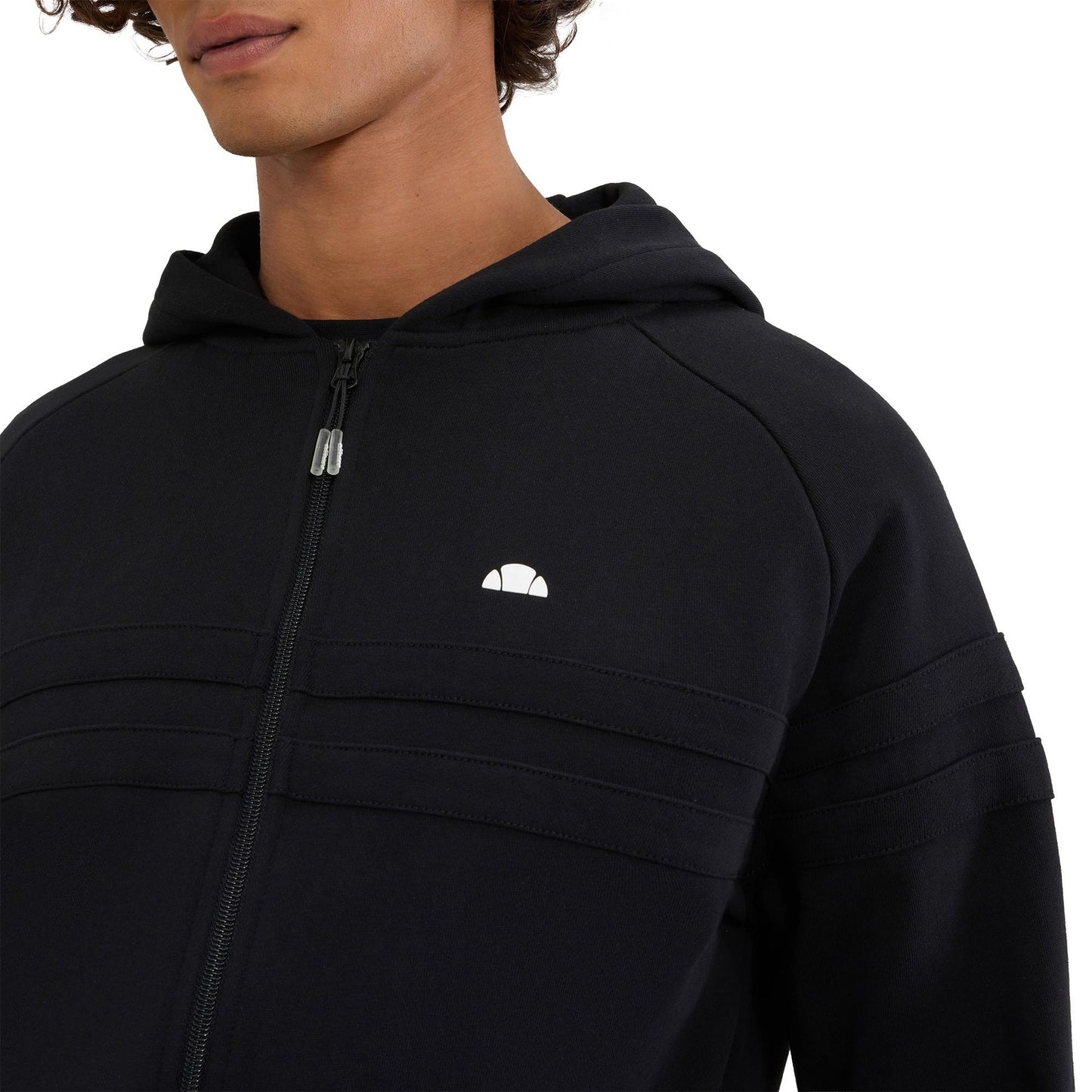 Black - Pack Shot - Ellesse Mens Rimella Logo Full Zip Hoodie