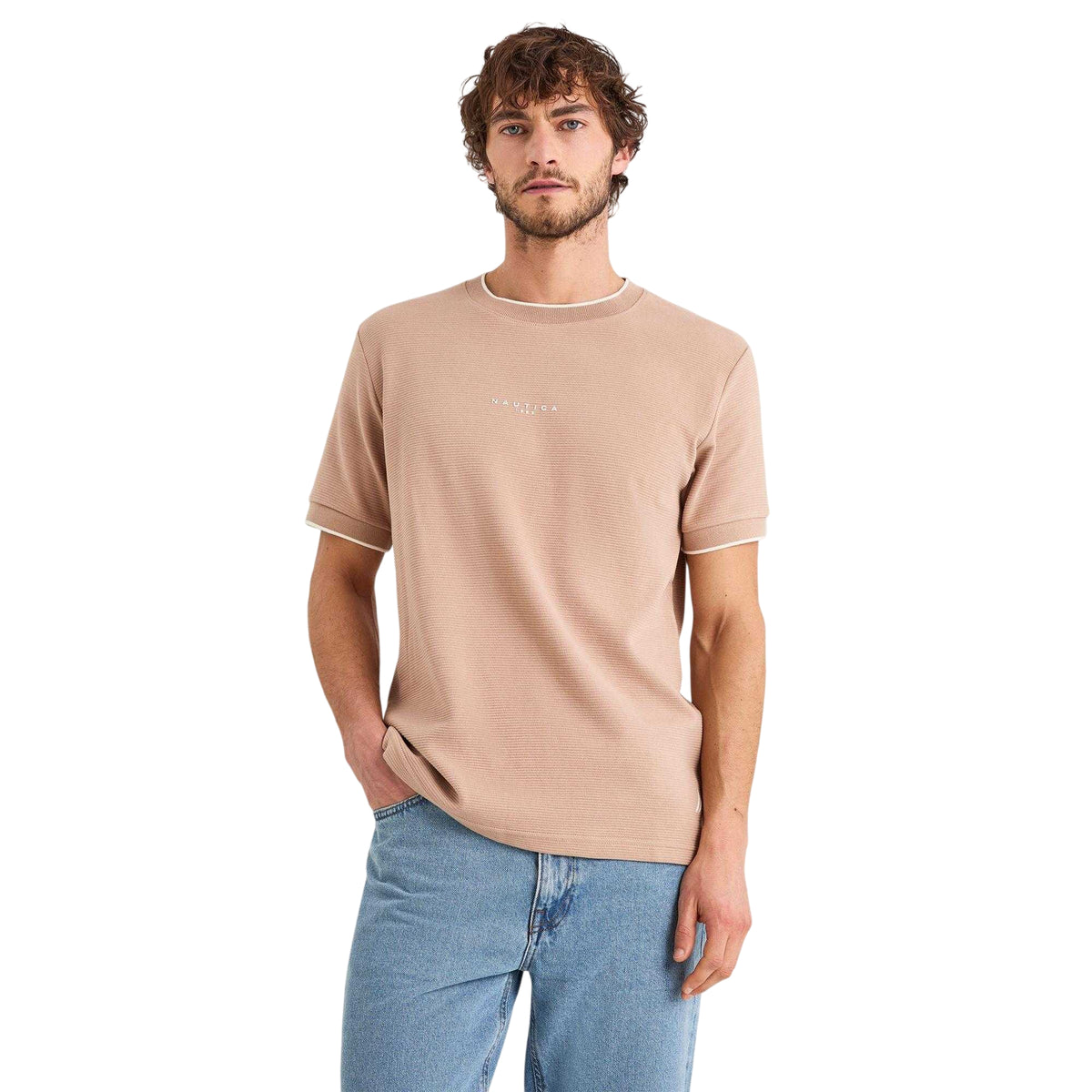 Taupe - Front - Nautica Mens Urma T-Shirt