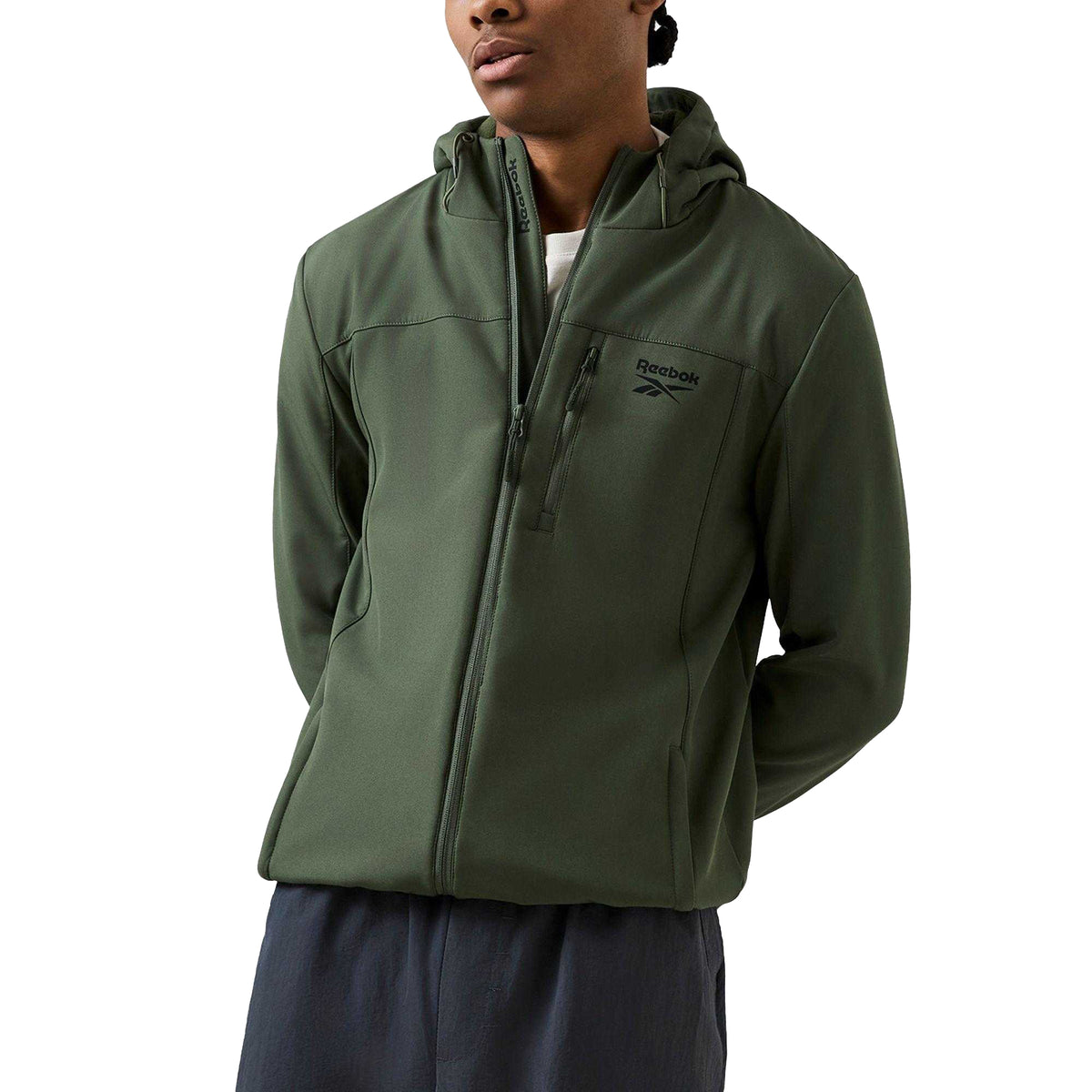 Hunter Green - Front - Reebok Mens Compton Soft Shell Jacket
