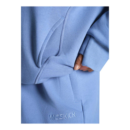 Dusky Blue - Side - Miss Kick Womens-Ladies Medias Pullover Hoodie