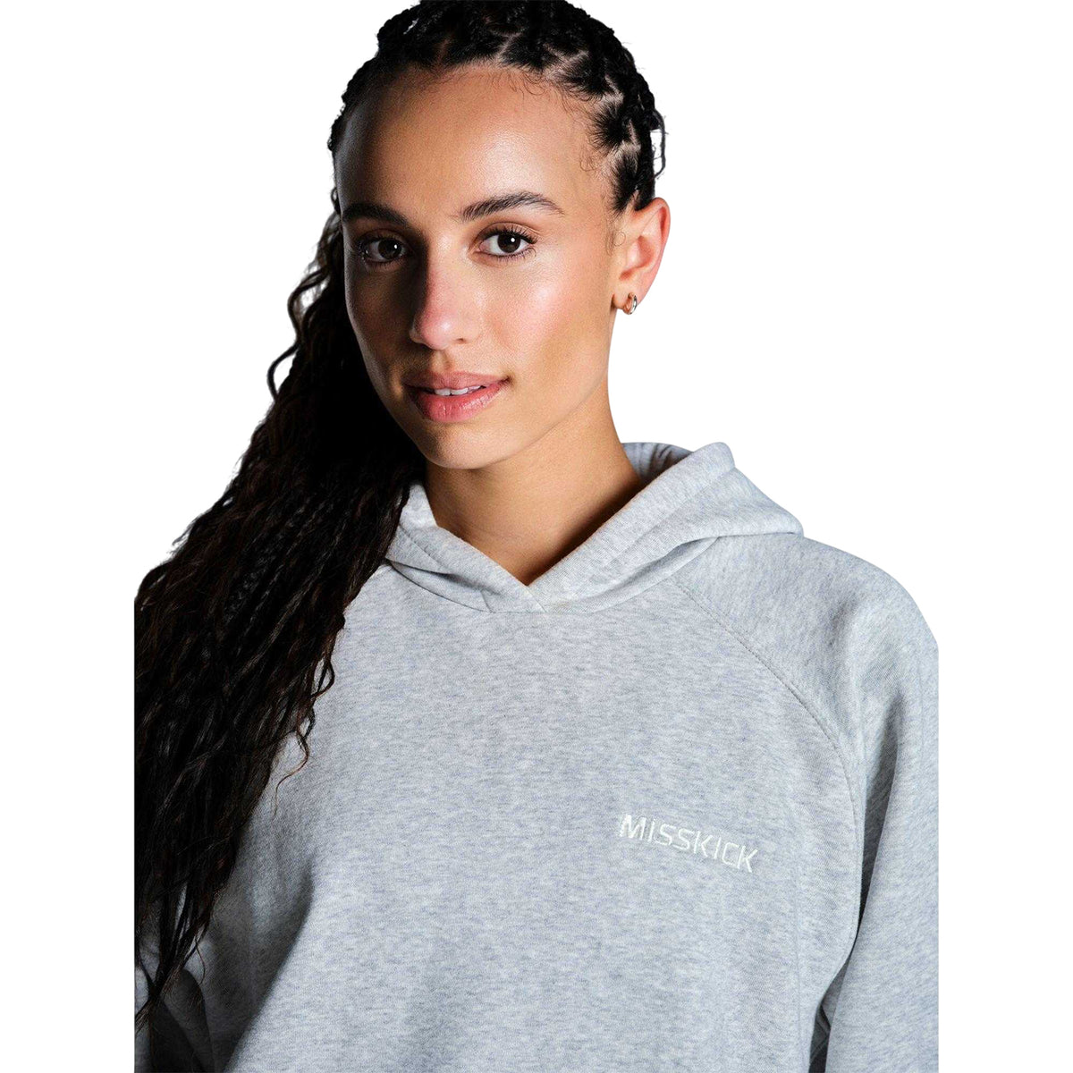 Light Grey Marl Marl - Lifestyle - Miss Kick Womens-Ladies Medias Pullover Hoodie