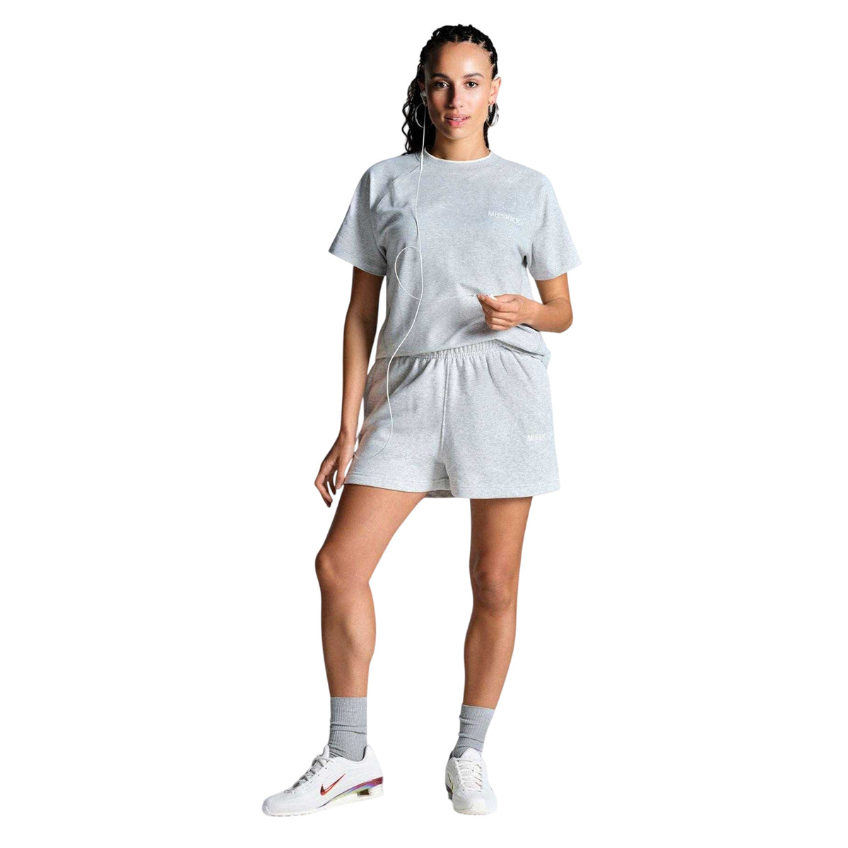Light Grey Marl-Off White - Lifestyle - Miss Kick Womens-Ladies T-Shirt