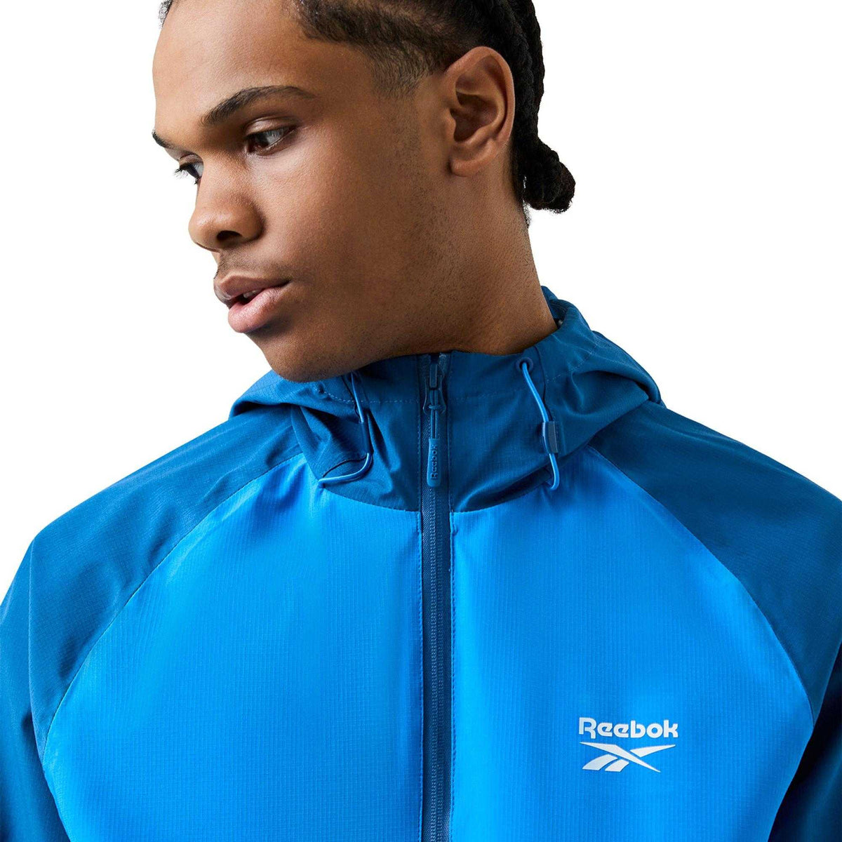 Blue - Side - Reebok Mens Rodden Lightweight Raglan Jacket