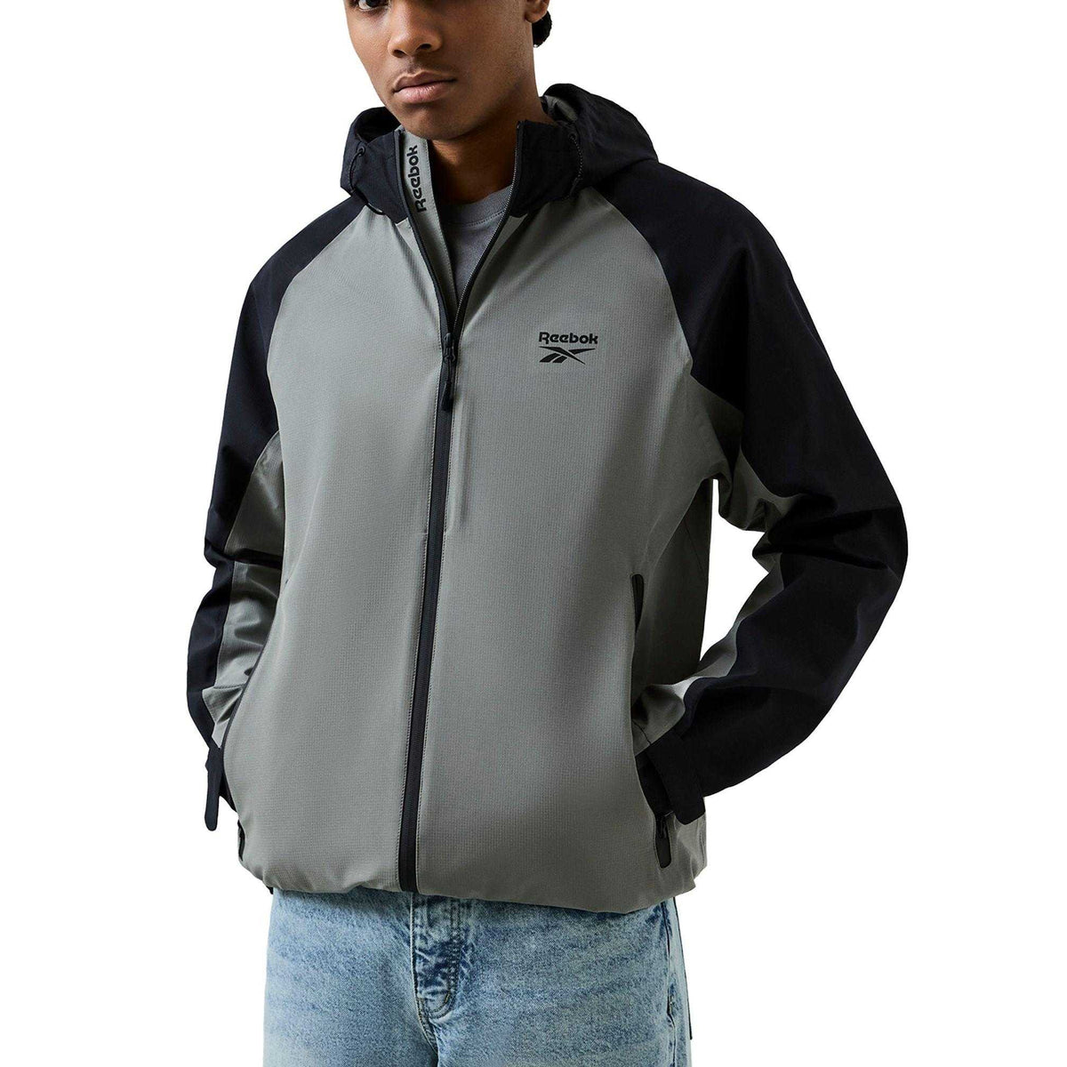 Grey - Front - Reebok Mens Rodden Lightweight Raglan Jacket
