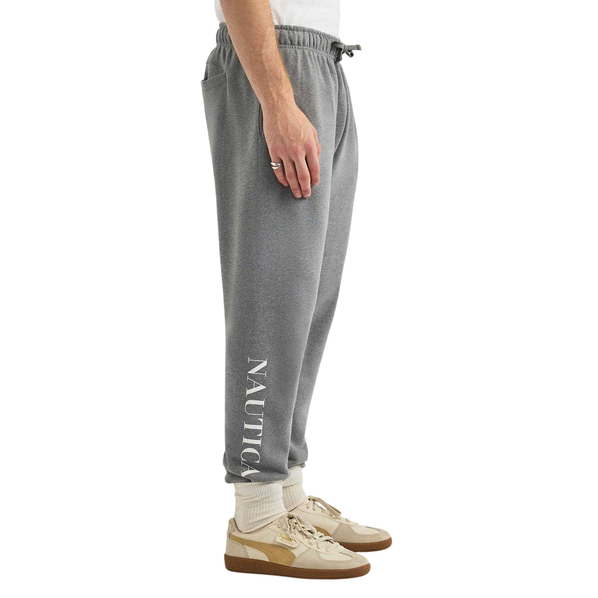 Grey Marl - Side - Nautica Mens Staples Joggers