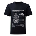 Black - Front - Star Wars Unisex Adult Millennium Falcon Sketch T-Shirt