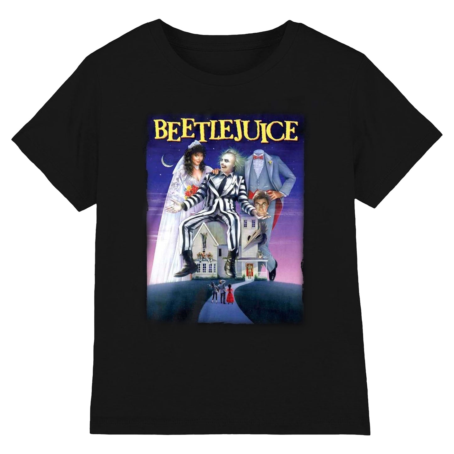 Black - Front - Beetlejuice Unisex Adult Logo T-Shirt